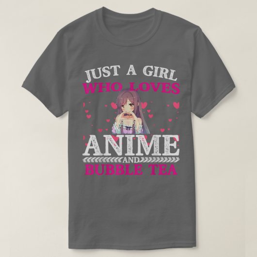 Nur ein Mädchen, das Anime und Bubble Tee Valenti (Design vorne)