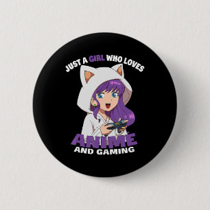 Nur ein Mädchen, das Anime und Gaming-Anime-Girl L Button
