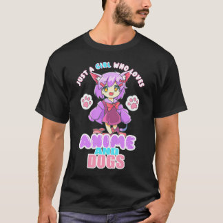 Nur ein Mädchen, das Anime und Hunde Lieben Manga  T-Shirt