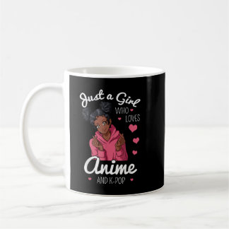 Nur ein Mädchen, das Anime und K-Pop African Amer  Kaffeetasse