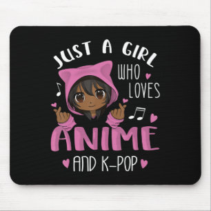 Nur ein Mädchen, das Anime und K-Pop African Amer  Mousepad
