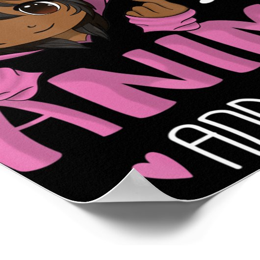 Nur ein Mädchen, das Anime und K-Pop African Amer  Poster (Ecke)