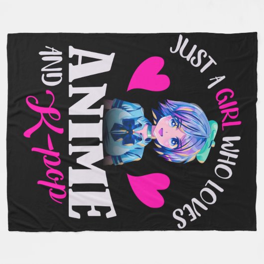 Nur ein Mädchen, das Anime und K-Pop Liebe Fleecedecke (Vorderseite (Horizontal))