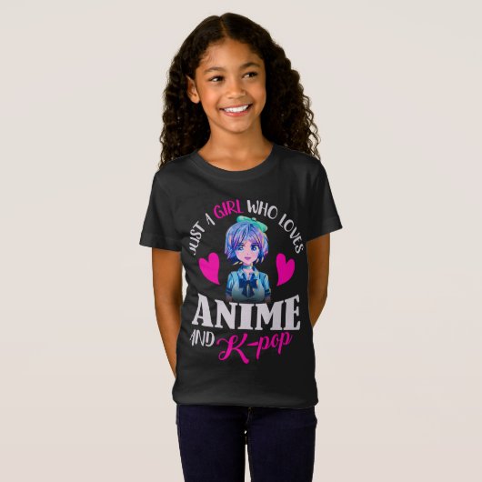 Nur ein Mädchen, das Anime und K-Pop Liebe T-Shirt (Vorne ganz)