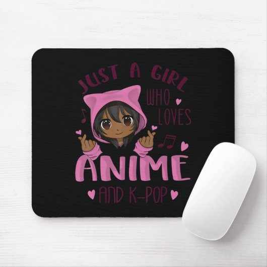 Nur ein Mädchen, das Anime und K-Pop Lieben Mousepad (Mit Mouse)