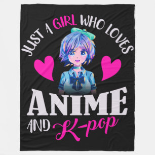 Nur ein Mädchen, das Anime und K-Pop liebt Fleecedecke