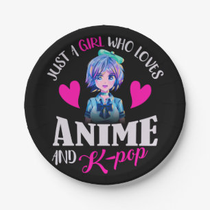 Nur ein Mädchen, das Anime und K-Pop liebt   Pappteller