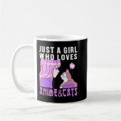 Nur ein Mädchen, das Anime und Katzen anime Liebe, Kaffeetasse (Links)