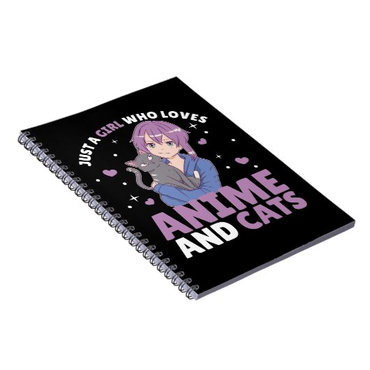 Nur ein Mädchen, das Anime und Katzen Lieben Manga Notizblock (Rechte Seite)