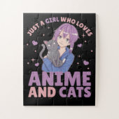 Nur ein Mädchen, das Anime und Katzen Lieben Manga Puzzle (Vertikal)