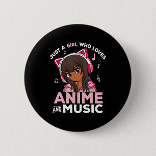 Nur ein Mädchen, das Anime und Music Black Girl Li Button