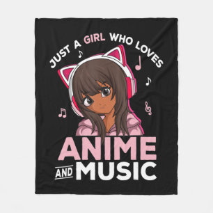 Nur ein Mädchen, das Anime und Music Black Girl Li Fleecedecke