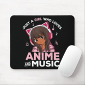 Nur ein Mädchen, das Anime und Music Black Girl Li Mousepad (Mit Mouse)