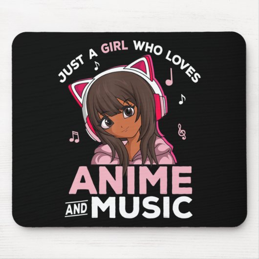 Nur ein Mädchen, das Anime und Music Black Girl Li Mousepad (Vorne)