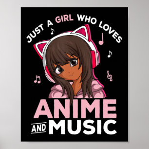 Nur ein Mädchen, das Anime und Music Black Girl Li Poster