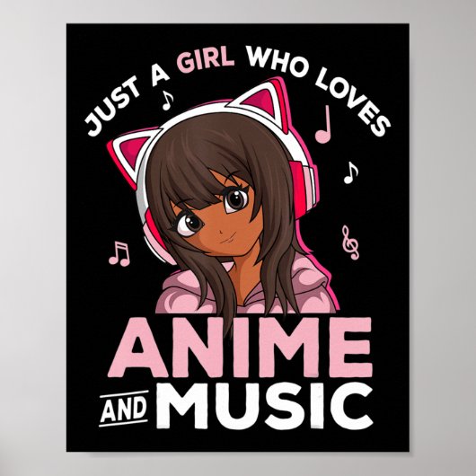 Nur ein Mädchen, das Anime und Music Black Girl Li Poster (Vorne)