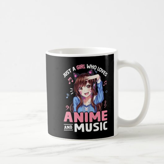 Nur ein Mädchen, das Anime und Music Liebe Anime L Kaffeetasse (Rechts)