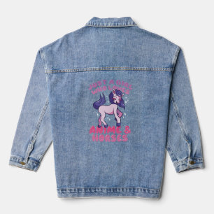Nur ein Mädchen, das Anime und Pferde Liebe Jeansjacke