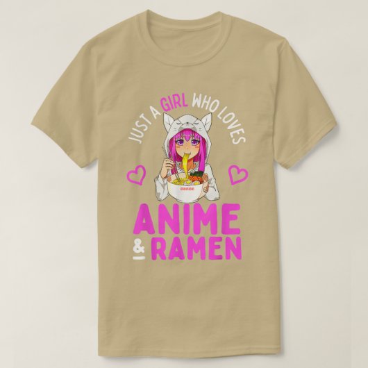 Nur ein Mädchen, das Anime und Ramen Bowl Japanes  T-Shirt (Design vorne)