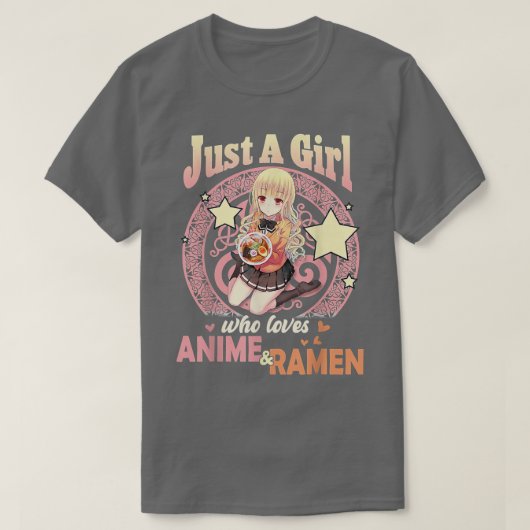 Nur ein Mädchen, das Anime und Ramen Bowl Japanisc T-Shirt (Design vorne)