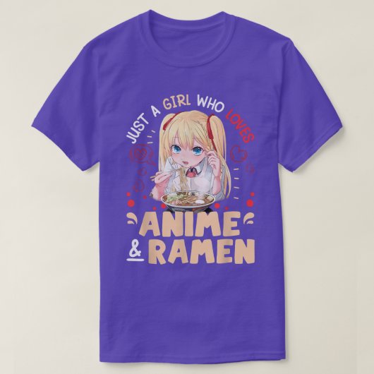 Nur ein Mädchen, das Anime und Ramen Bowl Japanisc T-Shirt (Design vorne)