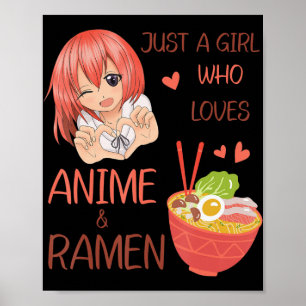 Nur ein Mädchen, das Anime und Ramen Japan Anime L Poster