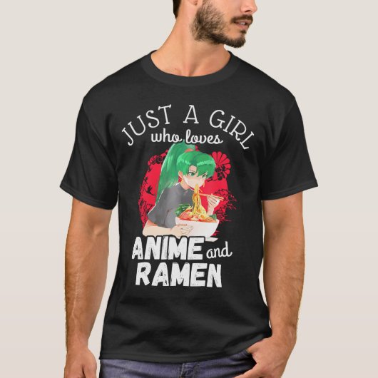 Nur ein Mädchen, das Anime und Ramen Niedlich Kawa T-Shirt (Vorderseite)