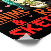 Nur ein Mädchen, das Anime und Ramen Sketching Ja  Poster (Ecke)