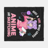 Nur ein Mädchen, das Anime und Skizzen Liebe Fleecedecke (Vorderseite (Horizontal))