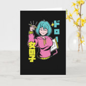 Nur ein Mädchen, das Anime und Skizzen Liebe Karte (Gelbe Blume)