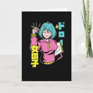 Nur ein Mädchen, das Anime und Skizzen Liebe Karte