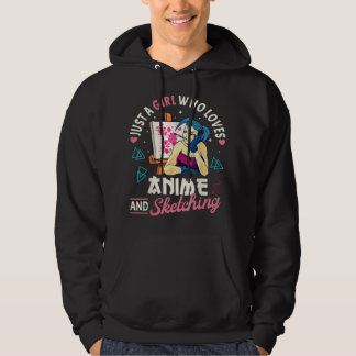 Nur ein Mädchen, das Anime und Skizzen Liebe, Nied Hoodie