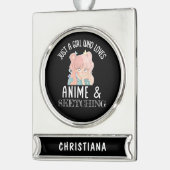 Nur ein Mädchen, das Anime und Skizzen Lieben Banner-Ornament Silber (Links)