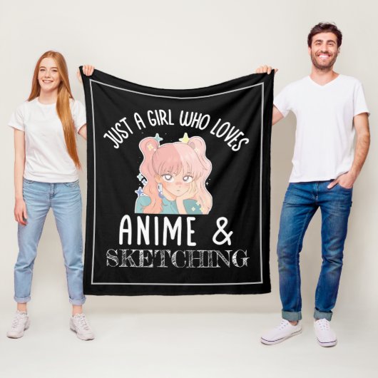 Nur ein Mädchen, das Anime und Skizzen Lieben Fleecedecke (Beispiel)