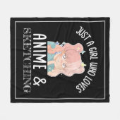 Nur ein Mädchen, das Anime und Skizzen Lieben Fleecedecke (Vorderseite (Horizontal))