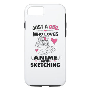 Nur ein Mädchen, das Anime und Skizzen von Mädchen Case-Mate iPhone Hülle