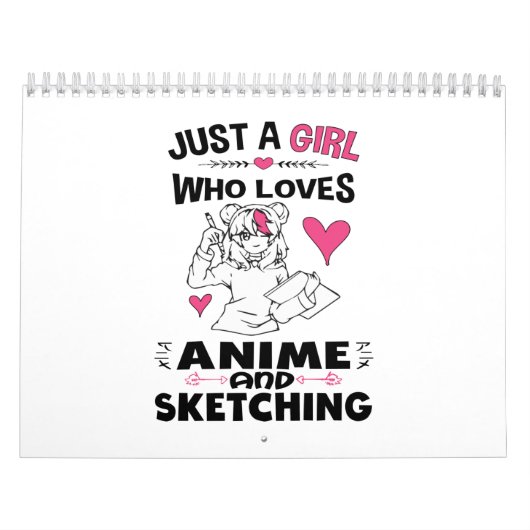 Nur ein Mädchen, das Anime und Skizzen von Mädchen Kalender (Titelbild)