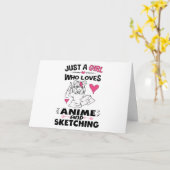 Nur ein Mädchen, das Anime und Skizzen von Mädchen Karte (Gelbe Blume)