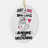 Nur ein Mädchen, das Anime und Skizzen von Mädchen Keramik Ornament (Rechts)