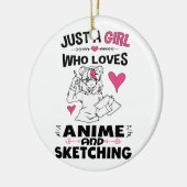 Nur ein Mädchen, das Anime und Skizzen von Mädchen Keramik Ornament (Links)