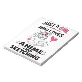 Nur ein Mädchen, das Anime und Skizzen von Mädchen Notizblock (Rotiert)