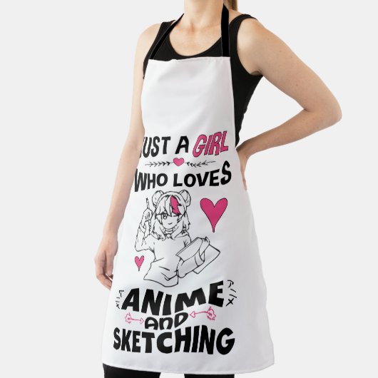 Nur ein Mädchen, das Anime und Skizzen von Mädchen Schürze (InSitu)