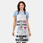 Nur ein Mädchen, das Anime und Skizzen von Mädchen Schürze (Getragen)