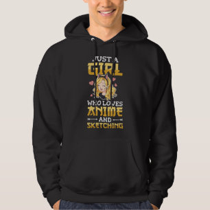 Nur ein Mädchen, das Anime und Skizzieren Skizze l Hoodie