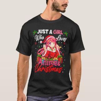 Nur ein Mädchen, das Anime und Weihnachten Weihnac T-Shirt