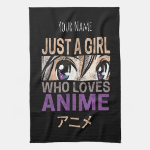 Nur ein Mädchen, das Anime Vintage Manga Kawaii li Geschirrtuch