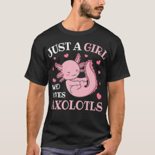 Nur ein Mädchen, das Aolotls Kawaii Anime Aolotl L T-Shirt