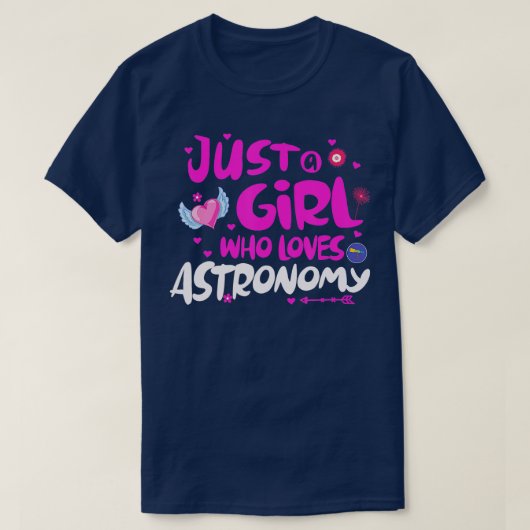Nur ein Mädchen, das Astronomie Liebe T-Shirt (Design vorne)