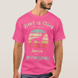 Nur ein Mädchen, das auf Jesus und Windhunden läuf T-Shirt