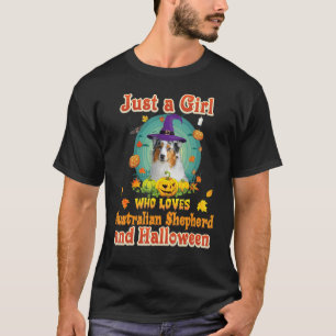 Nur ein Mädchen, das australische Schäferhunde Lie T-Shirt